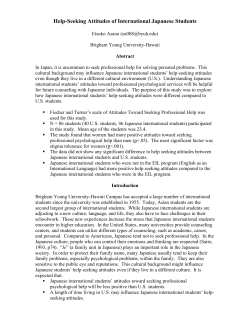 Helping Seeking Attitudes of International Japanese Students