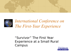 Survivor : The First Year Experience at a Small Rural Campus
