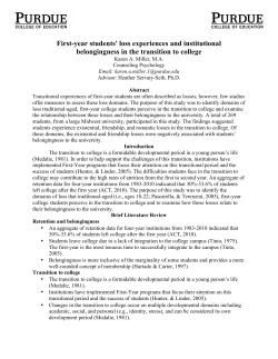 PR-112 First-Year Students' Loss Experiences