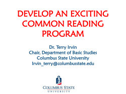 PA-114 Developing an Exciting Common Reading Program