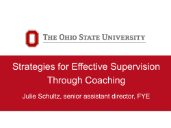 CT-240 Strategies for Effective Supervision Through Coaching