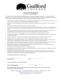 CT-194 Collaboration for Student Success -CONTRACT FOR ADMISSION 2014