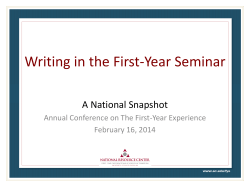 CT-83 Writing in the First-Year Seminar A National Snapshot