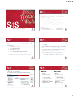CI-24 Schedule for Success -Handout