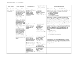 A Defined Pathway: Providing the Link Between University Criteria, Course Objectives, and Assessment
