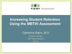 Increasing Student Retention Using the MBTI Tool