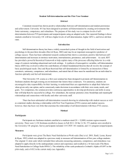 Student Self-Determination and the First-Year Seminar