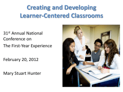Creating and Developing Learner-Centered Classrooms