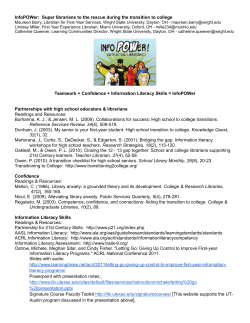 InfoPOWer: Super Librarians to the Rescue During the Transition to College