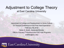 The Adjustment to College Theory at East Carolina University