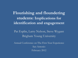 Flourishing and Floundering Students: Implications for Identification and Engagement