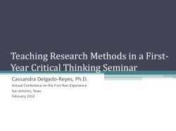Teaching Research Methods in a First-Year Critical Thinking Seminar