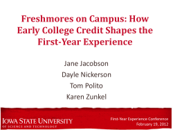Freshmores on Campus: How Early College Credit Shapes the First-Year Experience