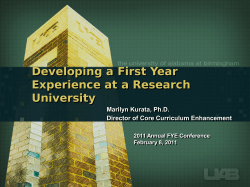 Implementing First-Year Programs at a Research University