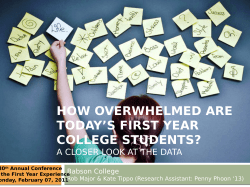 How Overwhelmed Are Today's First-Year College Students? A Close Look at the Data