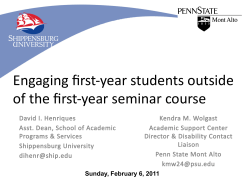 Engaging First-Year Students Outside of the First-Year Seminar Course
