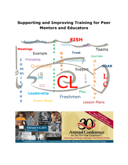 Supporting and Improving Training for Peer Mentors and Educators