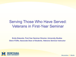 Serving Those Who Have Served: Veterans in the First-Year Seminar
