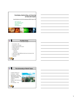 Developing, Implementing, and Assessing an Early Alert System