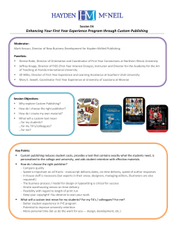 Enhancing Your First-Year Experience Program through Custom Publishing