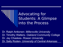Advocating for Students, a Glimpse Into the Process