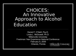 Choices: A Unique Approach to Alcohol Education