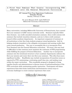 A First-Year Seminar That Counts: Incorporating Seminars Into the General Education Curriculum