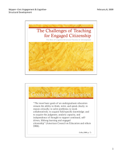 The Challenges of Teaching for Engaged Citizenship in the First College Year: The Role of Cognitive-Structural Theories