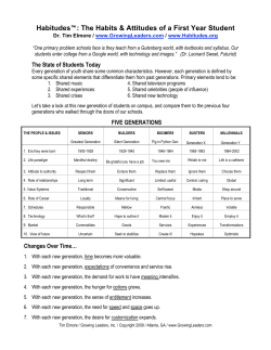 Habitudes: The Habits and Attitudes of a First-Year Student