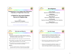 Redefining First-Year Engineering Mathematics Education at Wright State University: A Model for Increased Student Success in Engineering