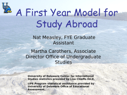 A First-Year Model for Study Abroad