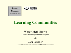 Learning Communities Make a Difference at Ohio University