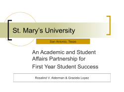 An Academic and Student Affairs Partnership for First-Year Student Success