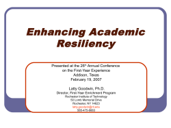Enhancing Academic Resiliency