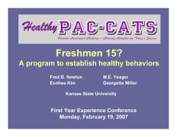 Freshmen 15 : A Program to Establish Healthy Behaviors
