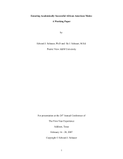 Ensuring Academically Successful African American Males