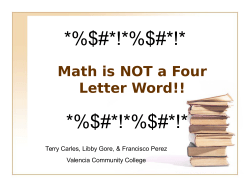 Math is Not a Four-Letter Word