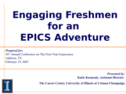 Engaging First-Year Students for an EPICS Adventure