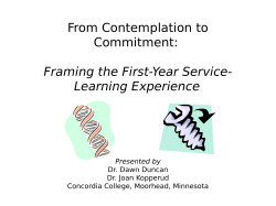From Contemplation to Commitment: Framing the First-Year Service-Learning Experience