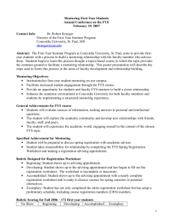 Mentoring First-Year Students