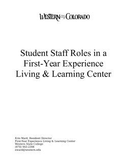 Student Staff Roles in a First-Year Experience Living/Learning Center