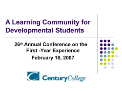 Designing a Learning Community for Developmental Students