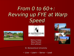 From 0 to 60+: Revving up FYE at Warp Speed