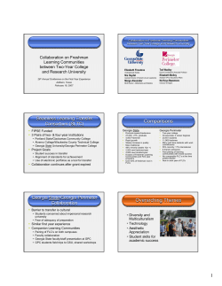 Collaboration on First-Year Learning Communities Between Two-Year College and Research University