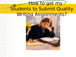 How Do I Get Students To Submit Quality Writing Assignments?