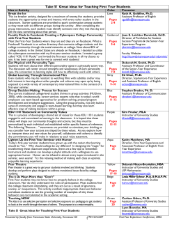 Take 5! Great Ideas for Teaching First-Year Students