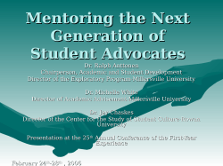 Mentoring the Next Generation of Student Advocates