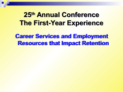 Career Services and Employment Resources that Impact Retention