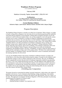 Extracurricular Support for First-Year Composition: The Washburn Writers Program