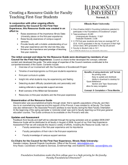 Creating a Resource Guide for Faculty Teaching First-Year Students